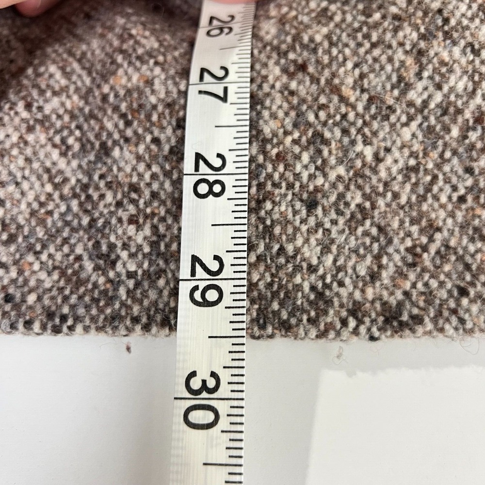 Vintage J.Crew Sz Medium Double Breasted Tweed Pea Coat Quilted Lining - Picture 3 of 6